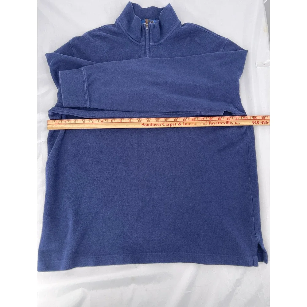 Polo Ralph Lauren Estate Rib Quarter Zip Pullover Mens L Navy Cotton